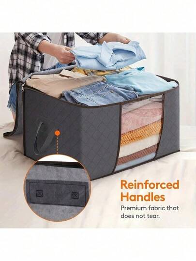 Caixa Saco Organizador Cobertor Casaco Guarda Roupa Anti-Poeira Umidade Insetos Multiuso