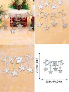 1/2 件星星、月亮和云金属切割模具模板、剪贴簿背景装饰、DIY 手工工艺切割模具，用于相册、贺卡、节日装饰 - 銀色 - 查看 4