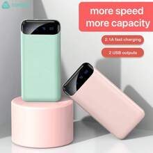 10000mAh Portable Power Bank, Supports Type-C Input And Dual Output Backup Charging, Compatible With Smartphones, Android Phones, Tablets, IPhones 17 16 15 14 13, And S20 - Multicolor - View 5