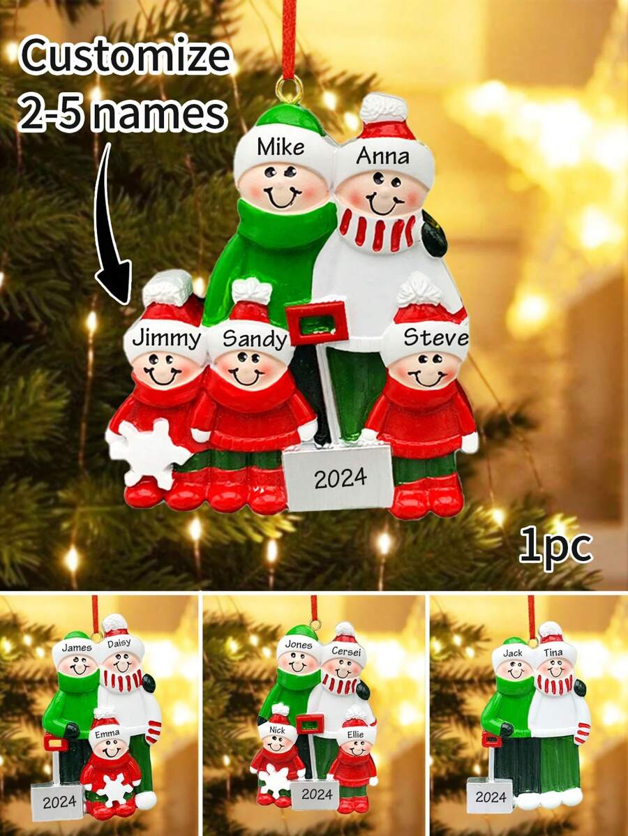 1pc Personalized Family Christmas Ornaments - Family Of 5 Christmas ...