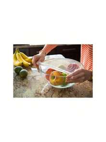 Set Of 6 Adjustable Silicone Lids - Universal And Elastic For Your Kitchen - 藍色 - 查看 3