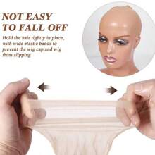 4 件装高清假发帽，女士假发帽，薄而透明女士高清假发帽假发秃头帽，薄而透明 - 白色 - 查看 8