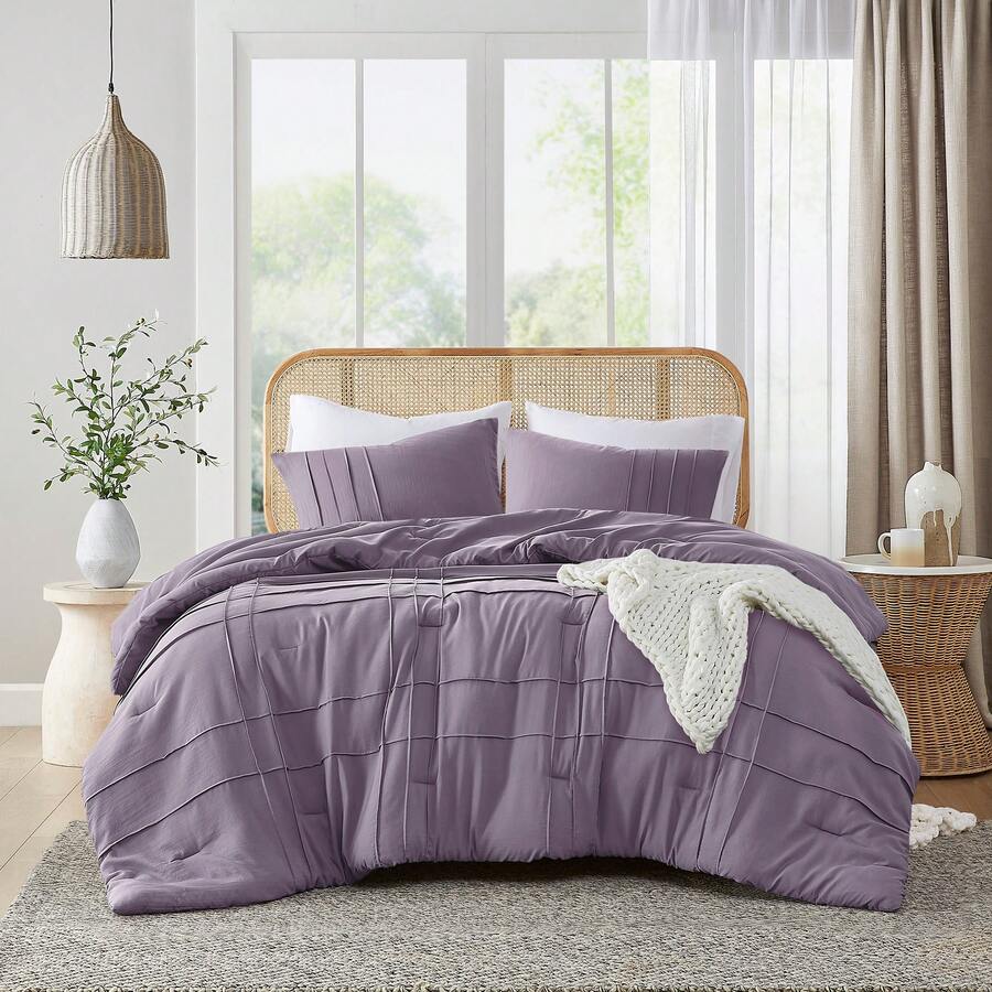 2/3 Pieces Bedding Comforter Set,Cozy Premium All Season Home Textile Fits Modern Bedroom Décor, Only 2-Pcs-Set For Twin-Twin XL Size,Christmas New Year Holiday Gifts - 紫色 - 查看 1