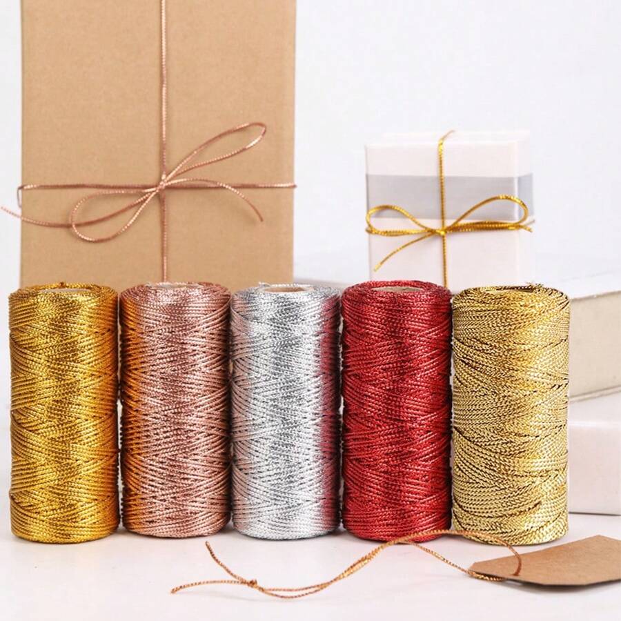 1 Cuộn 1,5mm 100M Dây Macrame Vàng Bạc Dây Thừng Cho May Vá DIY Dây Thừng Ruy Băng Thủ Công Dây Thừng Xoắn Chỉ Trang Trí Nhà Giáng Sinh, Giáng Sinh Ngày Valentine - nhiều màu - Xem 1