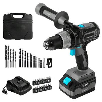 Cecotec Perceuse, perforatrice et marteau sans fil CecoRaptor Perfect ImpactDrill 4020 Brushless Ultra. Batterie 20V 4000mAh, vitesse 2000 tr/min, rapport d'impact 30000 bpm ✅ Livraison 24/72h en Espagne (péninsule)