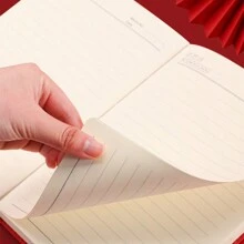 2025 Neues 200 Seiten PU-Leder Notizbuch mit Glücksbringenden Chinesischen Zeichen Verschluss, Stifthalter, Softcover, Lesezeichen, geeignet für Büro, Zuhause, Schule mit personalisiertem Softcover und Lesezeichen - perfekt für Geschäftstreffen und Collegeleben