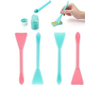 1pc/2pcs Soft Silicone Mixing Brush Double-Ended Stir Spatula, Epoxy Resin Tools For DIY Resin Mold Handmade Jewelry Making