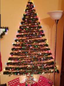 1 peça 540 cm Guirlanda de Natal, Decoração de parede de árvore de Natal faça você mesmo, Guirlanda de Natal Guirlanda de pinho artificial Guirlanda verde macia para decoração de festa de casamento de Natal, Decoração de fundo de festa de Natal