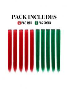 10 件装多色多彩夹入式接发，适合女士直发，高光色调，非常适合日常佩戴、派对、万圣节、服装和角色扮演女孩公主派对高光多彩直发接发，适合女孩 22 英寸 - 彩色 - 查看 6