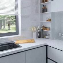 40cm石英石铝箔亮面仿瓷砖墙贴，浴室卧室装修防水墙纸，自粘铝复合板 - 米色 - 查看 9