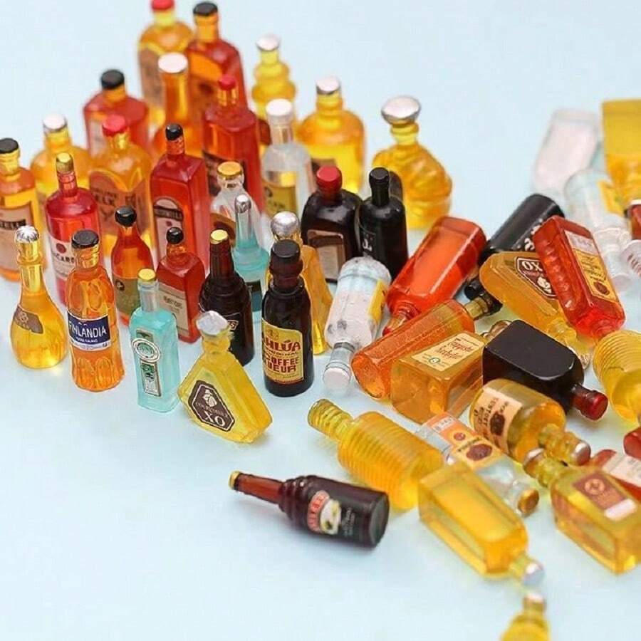 10/20/30/50pcs Miniature Fake Liquor Bottle Resin DIY Hair Clips