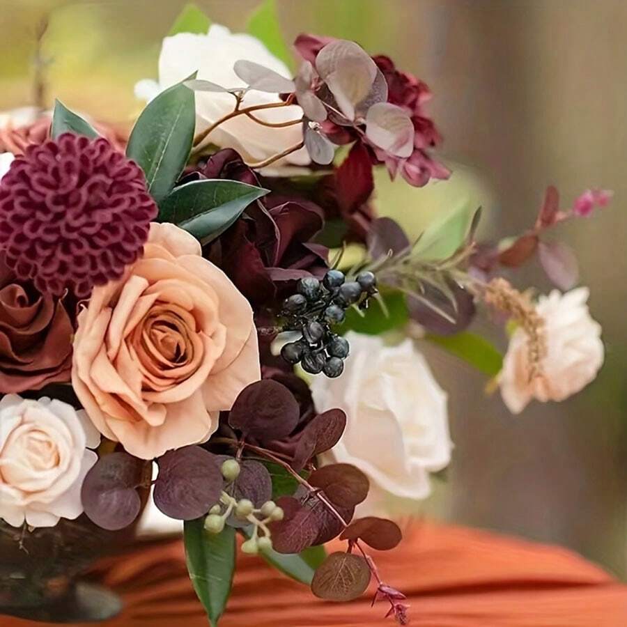 25 Piece Set Of Black Artificial Flower Hydrangea Fake Flower