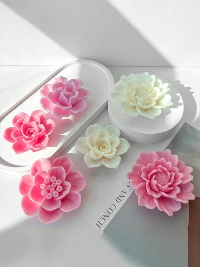 Candle Making Silicone Mold, 3D Three-Dimensional Flowers, Can Make Candles, Incense Stones, Home Art Decoration, Easy To Disassembly And Clean, Reusable DIY Materials, DIY Handmade Gifts For Mothers, 9 Styles To Choose From, Including: Rose, Peony, Lotus, Rhododendron, Hibiscus Flower, Chrysanthemum