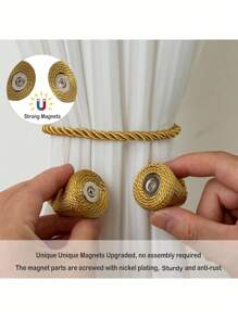 1pc/2pcs Magnetic Polyester Cone Shape Curtain Tiebacks, Suitable For Curtain Fixation Gifts Birthday Graduation