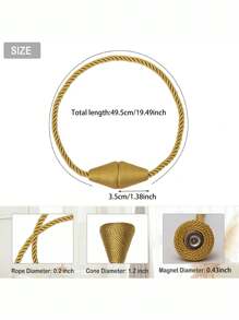 1pc/2pcs Magnetic Polyester Cone Shape Curtain Tiebacks, Suitable For Curtain Fixation Gifts Birthday Graduation