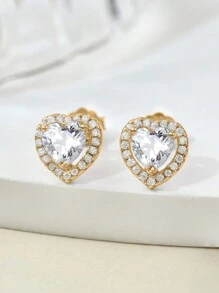 1 pièce collier en argent pur, 1 paire de boucles d'oreilles en argent pur et 1 pièce bague en argent pur, parée d'un design anti-allergénique avec des éléments de cœur passionné et d'amour, assortis à un cubic zirconia cubique de forme carrée simple mais élégant, mettant en valeur votre raffinement, votre romantisme et votre élégance polyvalente.
