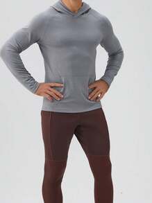 SANOPY Men's Lightweight Hoodie Long Sleeve Shirts Fishing Hiking Running Thumbhole Hooded Quick Dry - 灰色 - 查看 4