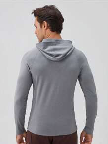 SANOPY Men's Lightweight Hoodie Long Sleeve Shirts Fishing Hiking Running Thumbhole Hooded Quick Dry - 灰色 - 查看 3