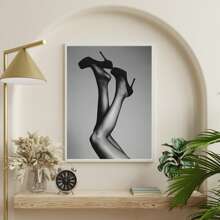 1/3 件时尚性感女人高跟鞋海报印刷帆布画墙面艺术适用于现代卧室家居装饰画可选画框 - A 無框 - 查看 5