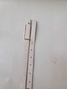 MINIMALIST THIN SOCIAL WOMEN'S BELT - Beige - View 5