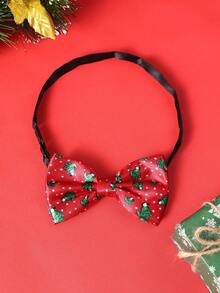 1 件男士 7 厘米圣诞雪花和雪人印花个性化涤纶领结，适合圣诞派对和所有季节 - 彩色 - 查看 2