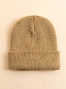 1 件婴儿纯色针织帽，Y2K 风格，儿童户外防寒休闲百搭冬帽，适合日常通勤 - 純色 - 查看 14