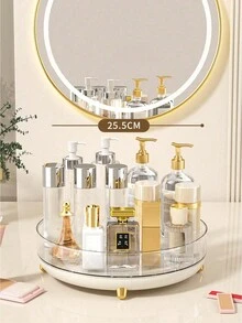 1个360°旋转化妆品收纳架，桌面化妆刷架，香水托盘，储物架，旋转收纳托盘，桌面整理盒，适用于化妆品、护肤品、香水、调料罐、洗手液等，可用于厨房、浴室、橱柜、梳妆台、客厅、卧室，也可作为圣诞装饰或圣诞礼物。 - 彩色 - 查看 10