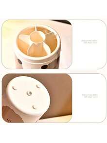 实用桌面化妆品收纳盒，大容量化妆刷和口红收纳盒，带旋转盖，防尘，可爱化妆刷架，桌面笔筒，办公及学生文具收纳盒 - 彩色 - 查看 7