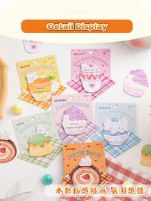 1 tờ giấy ghi chú hình người yêu bánh mì hoạt hình sáng tạo màu sắc ngẫu nhiên - Nhiều màu - Xem 8