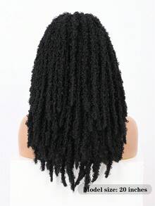 20 Inch Shoulder Length Synthetic Lace Front Braided Wig With Baby Hair, Women Triangle No Knot Butterfly Braid Wig - Black - View 4