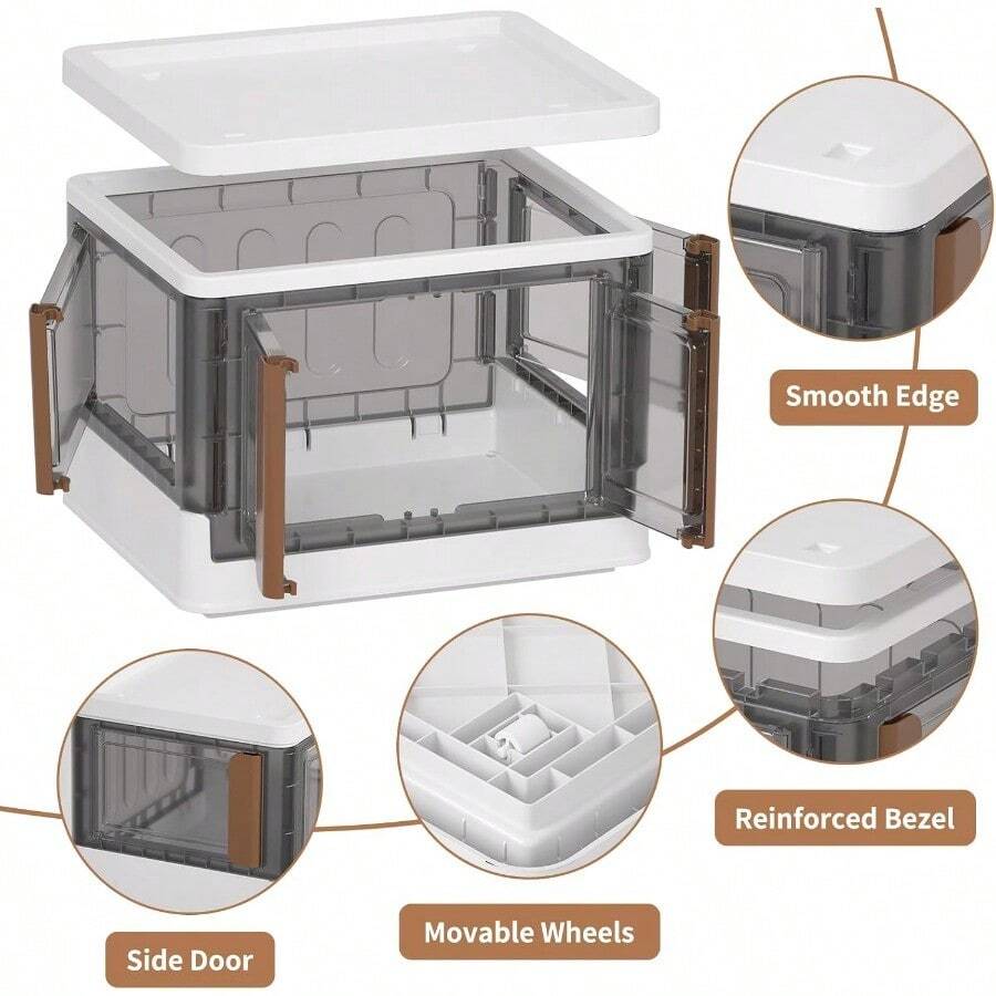 Storage Boxes With Lids, Plastic Storage Box With Lid, 45L Stackable