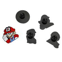 超级马里奥1件创意游戏超级马里奥金属胸针搞怪马里奥珐琅翻领背包服装滴油别针首饰配饰礼物 - Cartoon-C - 查看 4