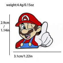 超级马里奥1件创意游戏超级马里奥金属胸针搞怪马里奥珐琅翻领背包服装滴油别针首饰配饰礼物 - Cartoon-C - 查看 2
