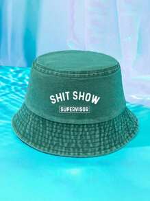 Mũ chống nắng ngoài trời mùa xuân/hè unisex dành cho nam/nữ, in chữ "SHITSHOW", kiểu dáng xô, chống tia UV khi đi du lịch/nghỉ dưỡng, mũ mùa hè phong cách Y2K cho nam, thích hợp cho các hoạt động ngoài trời mùa hè như leo núi, câu cá, đi biển, nghỉ lễ, lễ hội. - in - Xem 6