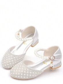 Kids Crystal High Heels Girls Princess Shoes Rhinestone Dress Shoes Toddler Princess Shoes