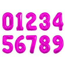 32 英寸洋红色铝箔数字气球，用于生日派对装饰，铝箔气球 0 1 2 3 4 5 6 7 8 9，金色、银色、黑色、渐变玫瑰金色气球，适合返校情人节
