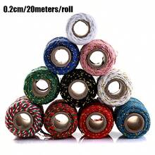 Dây thừng Giáng sinh màu đỏ vàng xanh lá cây dày 2mm 20 mét/cuộn dùng để gói quà DIY, làm đồ thủ công, trang trí nhà cửa, làm vườn - dây gói quà - Xem 5