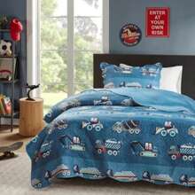 Boutis Ultrasonic Double-Sided 3-Piece Bedspread Kit With Pillowcase - Truck - View 1
