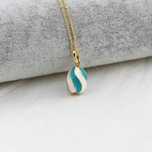 圣诞螺旋漩涡彩色滴釉复活节彩蛋 18K 镀金精致项链 - 琺瑯 - 查看 6