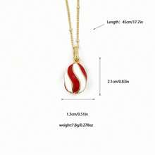 圣诞螺旋漩涡彩色滴釉复活节彩蛋 18K 镀金精致项链 - 琺瑯 - 查看 7