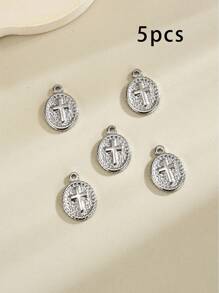 5 件不锈钢跨境液压吊坠复古椭圆形太阳和月亮爱心吊坠项链珠宝配饰 - 不銹鋼吊墜 - 查看 11