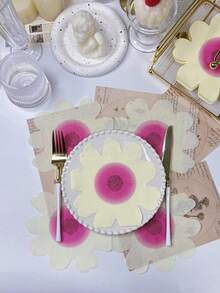 20 件/套彩色向日葵形纸巾，独特形状纸巾，适用于生日、婚礼、节日装饰、甜品店、咖啡厅、餐桌装饰、派对用品，粉色/黄色/蓝色/白色 - 彩色 - 查看 11