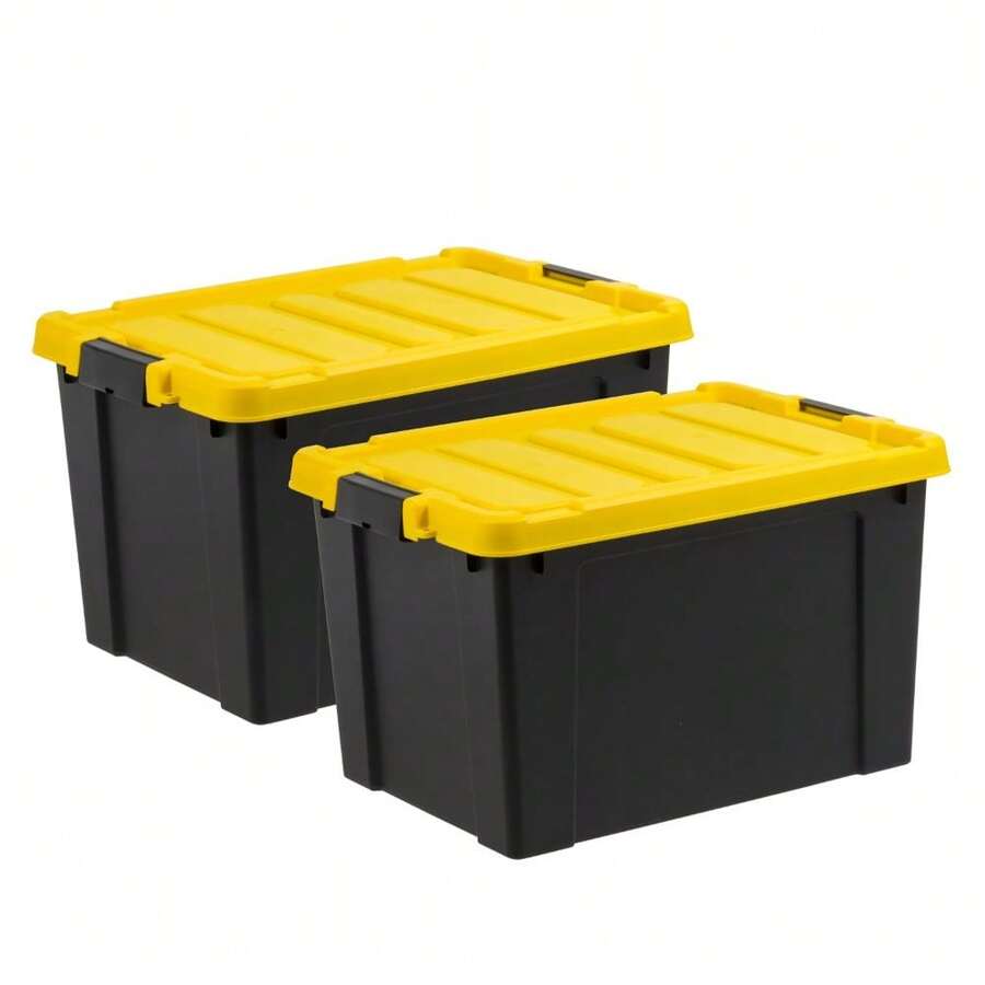 19 Gal. Plastic Storage Bins With Lids, Latching Totes, Heavy Duty