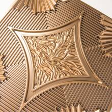 Art3d 12Pcs Drop In Ceiling Tiles 24x24 In Bronze,PVC 3D Wainscoting Panels Glue Up For For Home Decor,Living Room,Bedroom,TV Backdrop,Office,Waterproof,Class A Fire-Rated,Lightweight,48 Sq.Ft - 銅色 - 查看 7