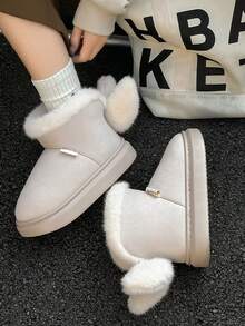 Giày đi tuyết đa năng ngoài trời mùa đông mới cho nữ, dày dặn, ấm áp trong nhà, nổi tiếng trên Internet - trắng - Xem 2