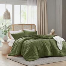 2/3 Pieces Bedding Comforter Set,Cozy Premium All Season Home Textile Fits Modern Bedroom Décor, Only 2-Pcs-Set For Twin-Twin XL Size,Christmas New Year Holiday Gifts - 橄欖綠 - 查看 2