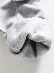 Girls Letter Print Crew Neck Sweatshirt And Sweatpants Set - Grey - View 9