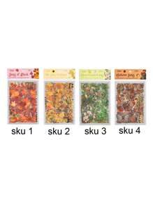 8入組森林主題貼紙套裝，包括黃昏、銀杏、綠葉、秋季主題、葉子和水果圖案，加入金箔裝飾，防水貼紙適用於裝飾手機殼、水瓶、日記和DIY工程，適用於包裝禮物 - 彩色 - 查看 8