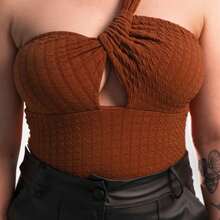 KIT WITH 3 BODYSUITS ONE SHOULDER ONLY MULE MANCA WITH PADDING - TRẮNG + HỒNG BÉ + NÂU - Xem 6