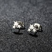 1 Pair Fashion Stainless Steel Earrings Small Cute Triple Star Stud Earrings Punk Piercing Earrings Women's Starry Minimalist Jewelry